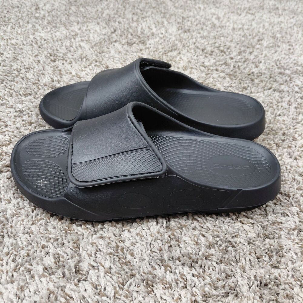 OOFOS OOahh Sport Flex Recovery Slides Sandals Men's 12 Black Comfort